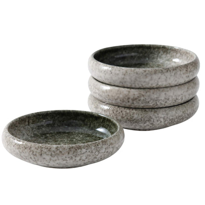 Uaral Japanese Plates Serving Dishes,Salad Bowl Set,Dessert Plate,Appetizer Plate Set of 4,5.5 inch(Black Speckled)