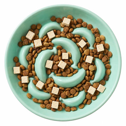 Ceramic Slow Feeder Cat Bowl, 6.3'' Wide Whisker Friendly Cat Puzzle Feeder