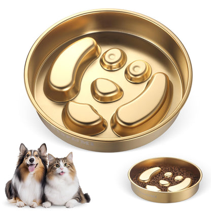 Stainless Steel Slow Feeder Dog Bowls – Non-Slip Metal Dog Bowl for Large & Medium Breeds, Puppy Puzzle Feeder – 2 Cup Capacity for Small to Big Pets – Durable Slow Feed Dog & Cat Food Dish