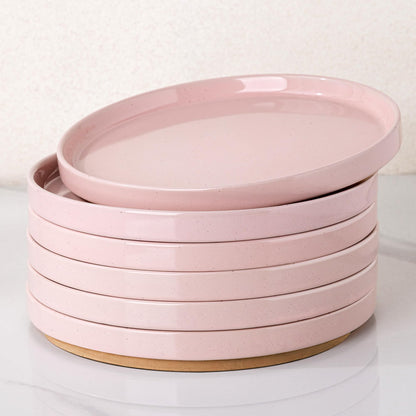 AmorArc Ceramic Dinner Plates Set of 6,10.0 Inch Matte Stoneware Plates Set