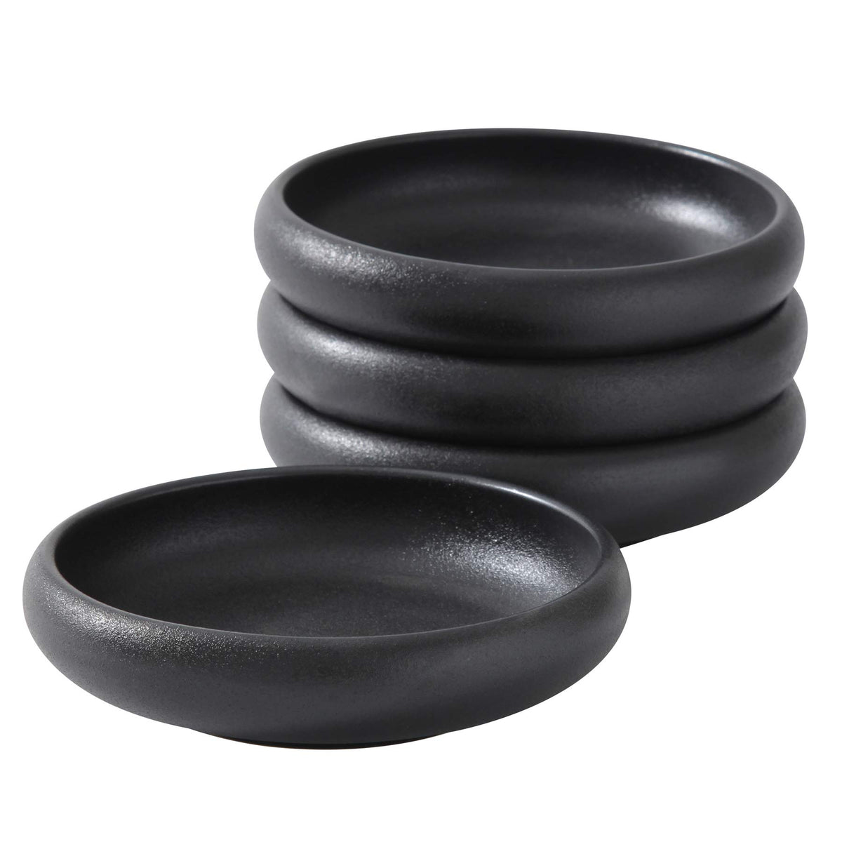 Uaral Japanese Plates Serving Dishes,Salad Bowl Set,Dessert Plate,Appetizer Plate Set of 4,5.5 inch(Black Speckled)