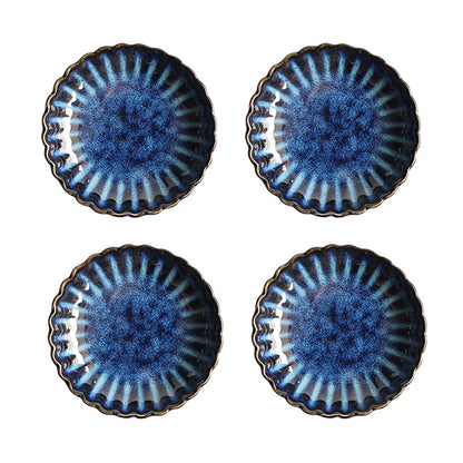 Gaolinci 3.5 Inches Flower Shape Ceramic Side Dishes, 4 Pcs Dipping Saucers