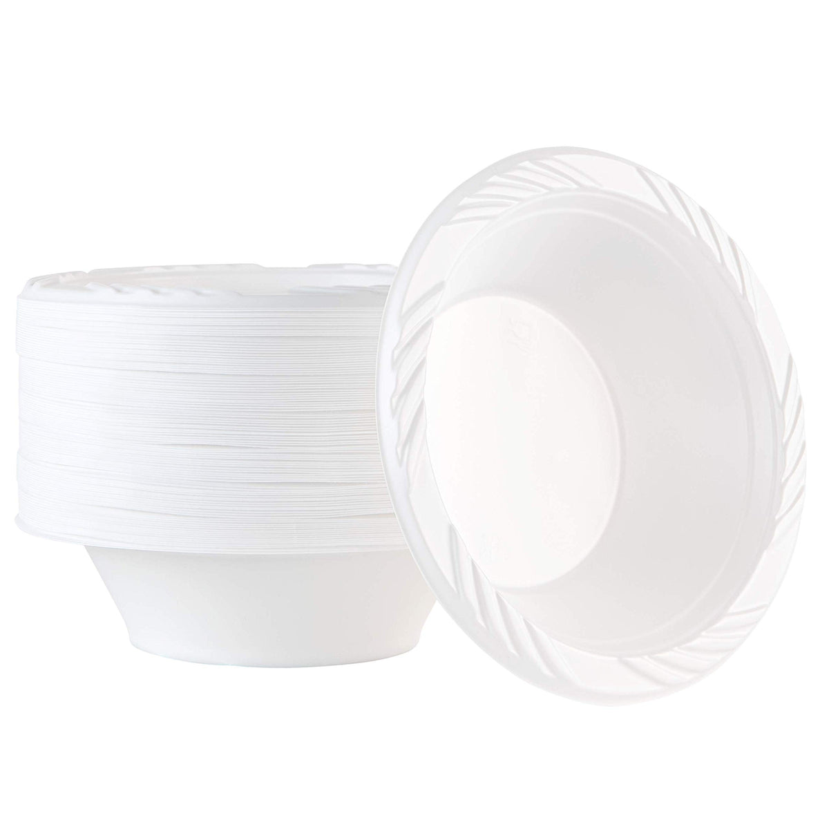 100 Count Disposable 12 ounce White Plastic Soup Bowls