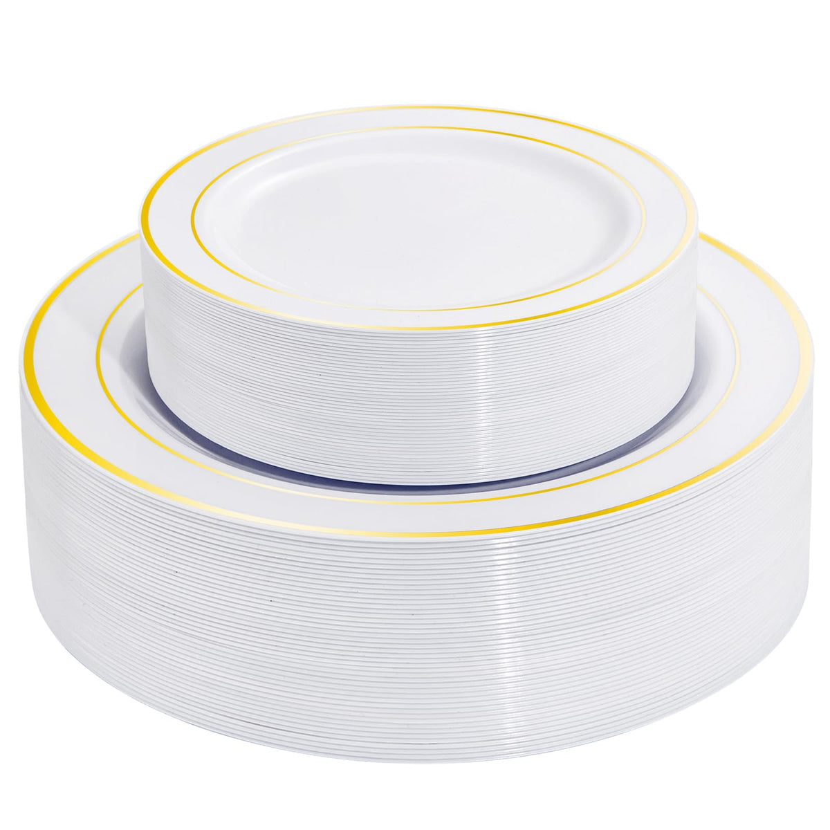 I00000 102 Pcs Silver Plastic Plates, Premium Silver Disposable Plates