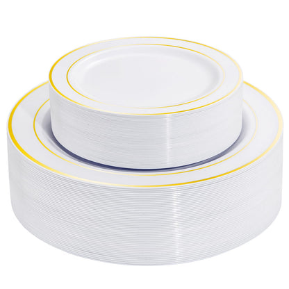 I00000 102 Pcs Silver Plastic Plates, Premium Silver Disposable Plates