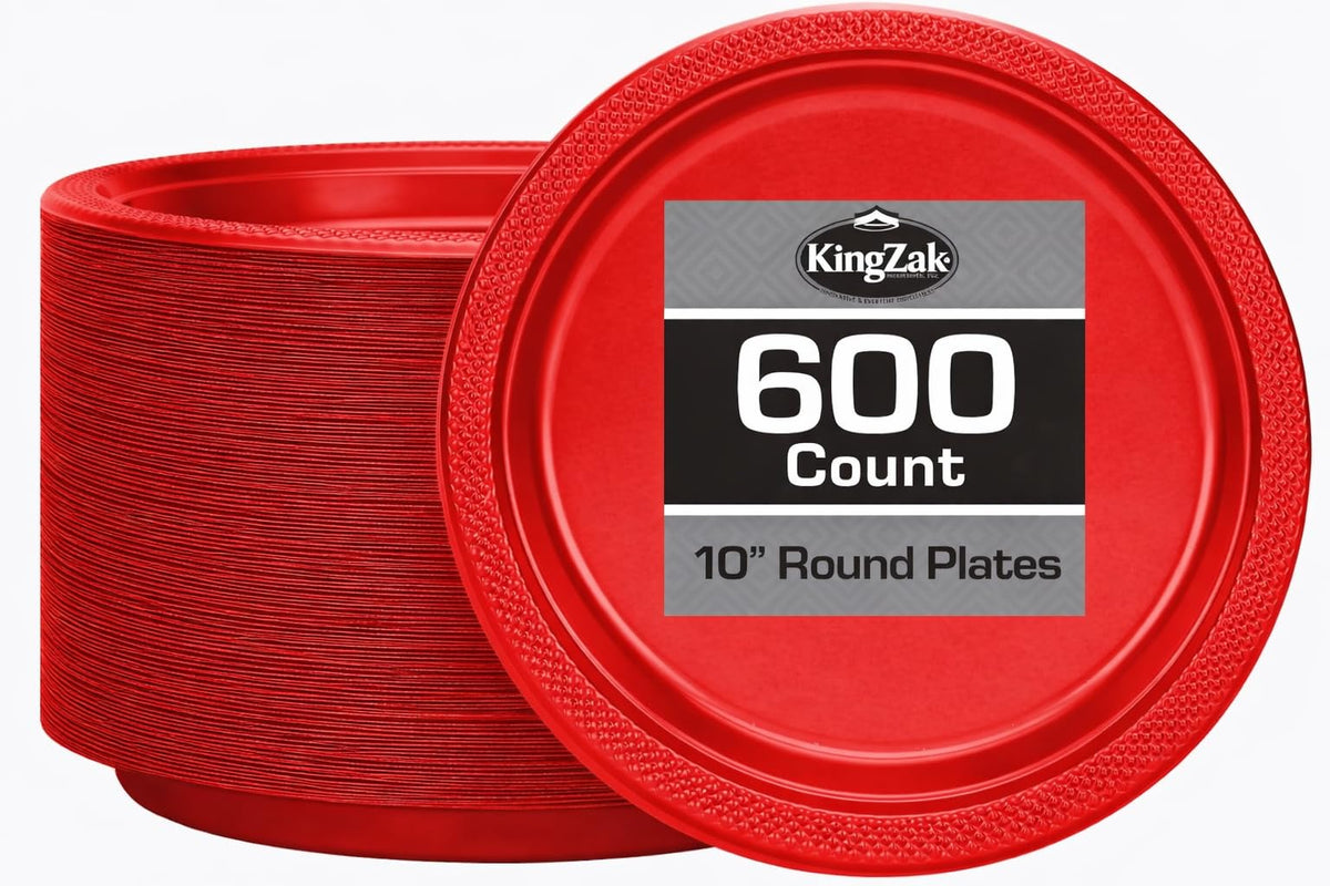 Silver Solid Color Premium Heavy Weight Plastic Dinner Plate (9") 50 Count - Premium Plastic, Elegant & Durable, Perfect for Events