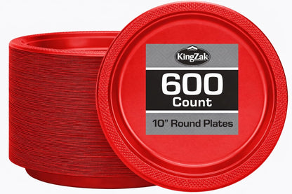 Silver Solid Color Premium Heavy Weight Plastic Dinner Plate (9") 50 Count - Premium Plastic, Elegant & Durable, Perfect for Events