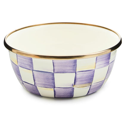 MACKENZIE-CHILDS Enamel Pinch Bowl, Small Bowl for Cooking Ingredients, 1.5-Cup Capacity, Wild Rose Slate