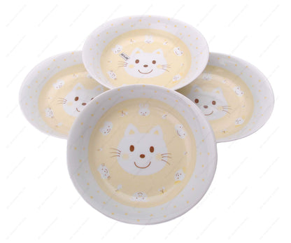 M.V. Trading MV0314A1PK Japanese Oval Deep Soup Dish with Bunny Design, 7¾ x 7-Inch, Pink, Sold as 4 Plates