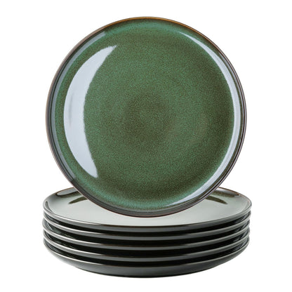 LERATIO Ceramic Dinner Plates Set of 6,10.5 Inch Reactive Glaze Plate Sets