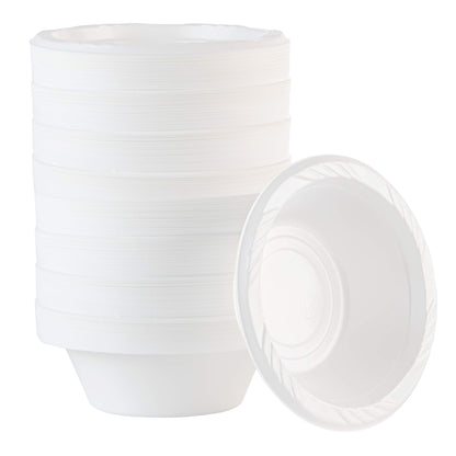 100 Count Disposable 12 ounce White Plastic Soup Bowls
