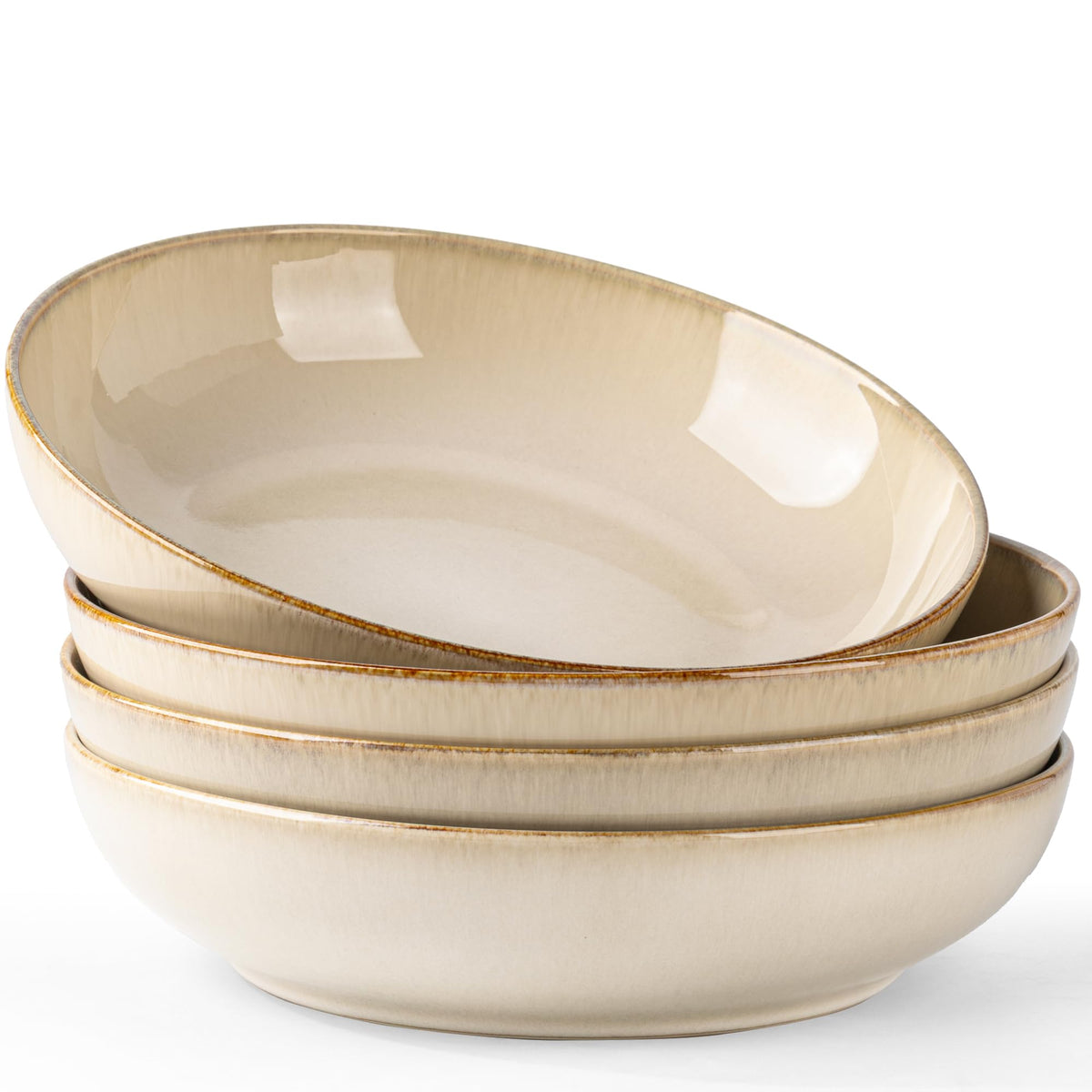 AmorArc 8.5’’ Ceramic Pasta Bowls Set of 4, 36oz Large Stoneware Bowls Set