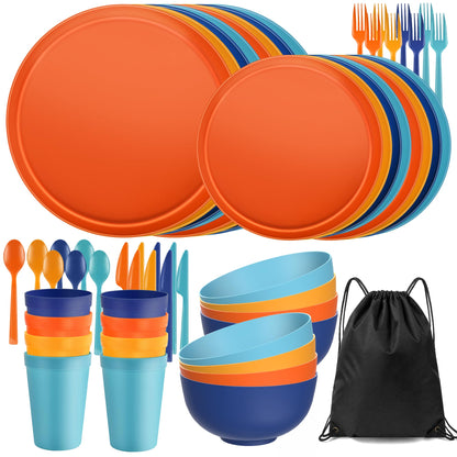 42 Piece Dinnerware Set for 6, Unbreakable Plates and Bowls Sets
