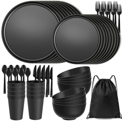 42 Piece Dinnerware Set for 6, Unbreakable Plates and Bowls Sets