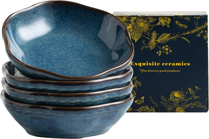 Reactive Glaze Dipping Bowls, Soy Sauce Dishes Set of 4