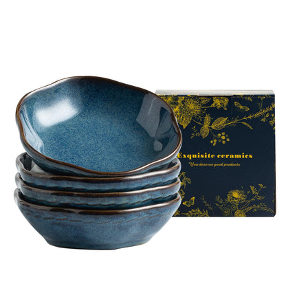 Reactive Glaze Dipping Bowls, Soy Sauce Dishes Set of 4