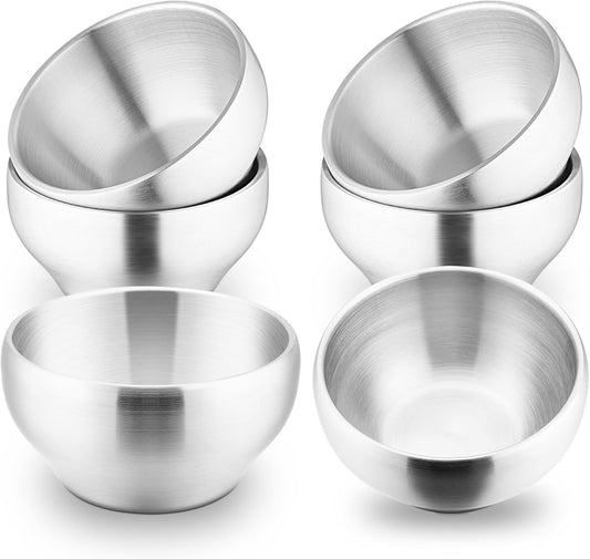 E-far Stainless Steel Bowls for Kids-6 Pack, 12oz Metal Baby Toddler Bowls