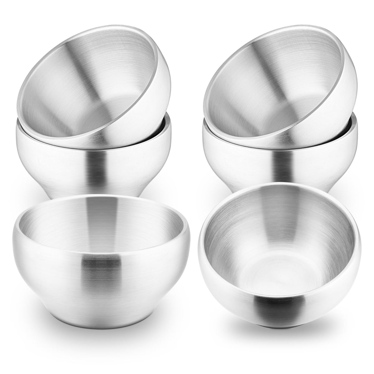 E-far Stainless Steel Bowls for Kids-6 Pack, 12oz Metal Baby Toddler Bowls