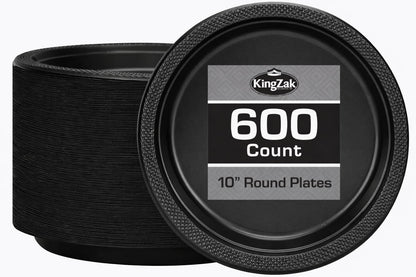 Silver Solid Color Premium Heavy Weight Plastic Dinner Plate (9") 50 Count - Premium Plastic, Elegant & Durable, Perfect for Events