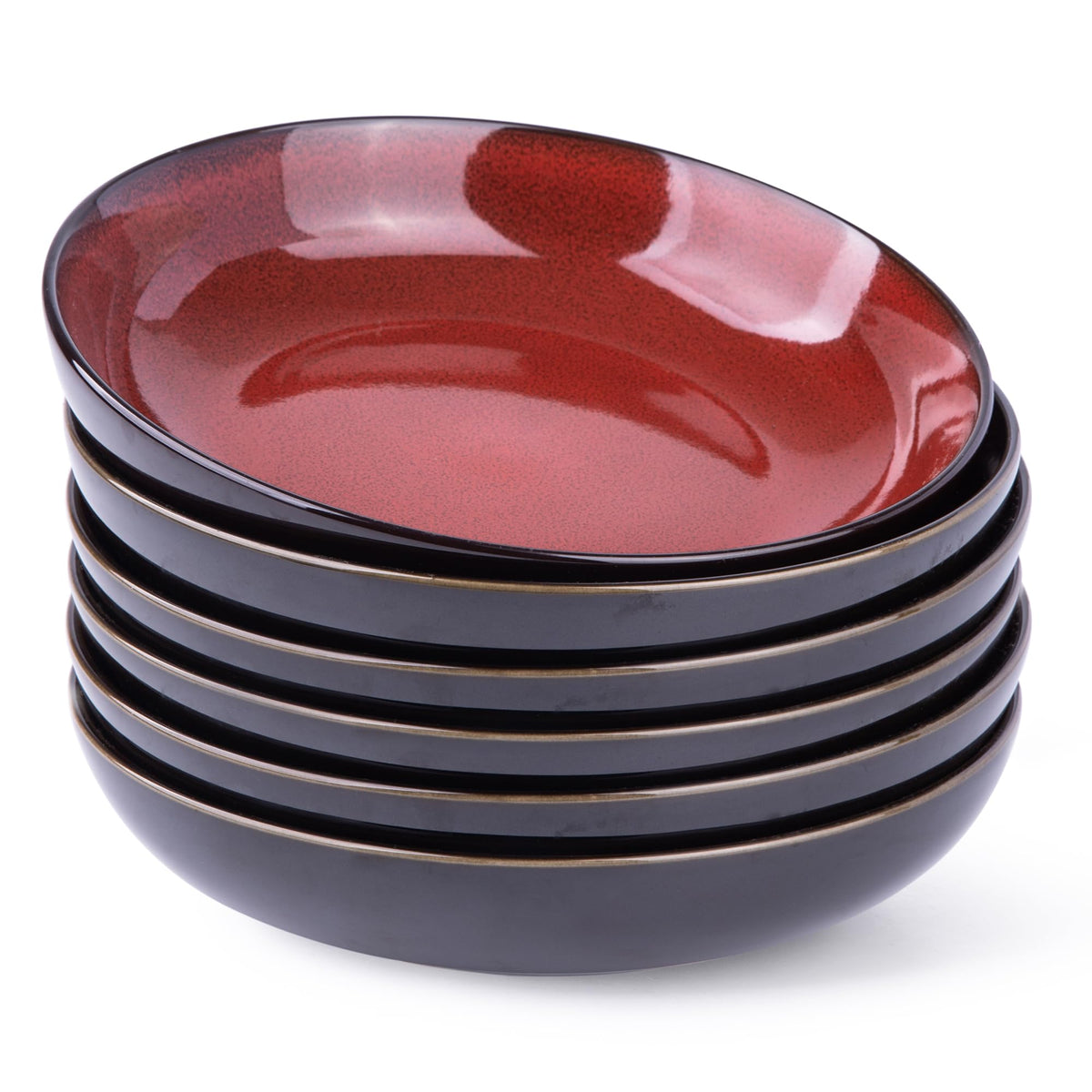 LERATIO 9.0" Ceramic Pasta Bowls Set of 4,38oz Large Stoneware Bowls Set