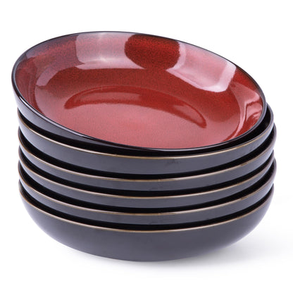 LERATIO 9.0" Ceramic Pasta Bowls Set of 4,38oz Large Stoneware Bowls Set