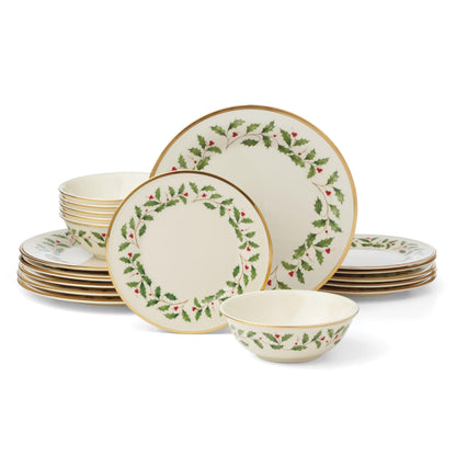 Lenox 883431 Holiday Place Setting Bowl, Red & Green, Christmas Dinnerware