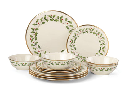 Lenox 883431 Holiday Place Setting Bowl, Red & Green, Christmas Dinnerware