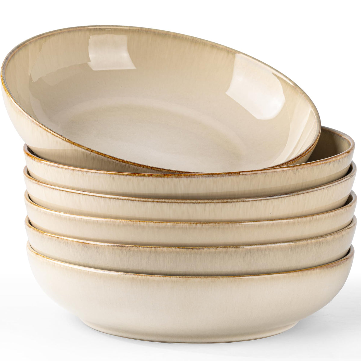 AmorArc 8.5’’ Ceramic Pasta Bowls Set of 4, 36oz Large Stoneware Bowls Set