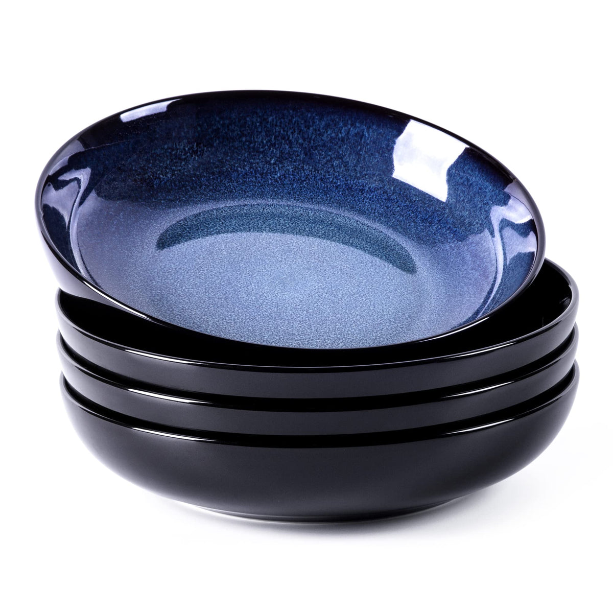 LERATIO 9.0" Ceramic Pasta Bowls Set of 4,38oz Large Stoneware Bowls Set