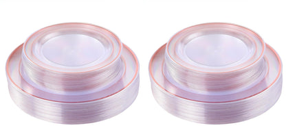 I00000 102 Pcs Silver Plastic Plates, Premium Silver Disposable Plates