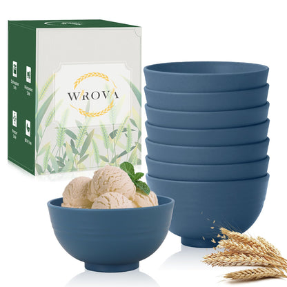 Wrova Wheat Straw Bowls Set 60 OZ Unbreakable Large Cereal Bowls Set of 6 Microwave and Dishwasher Safe Bowls Big Bowls for Camping and Picnic BPA Free Soup Bowl for Serving Oatmeal and Salad. Black