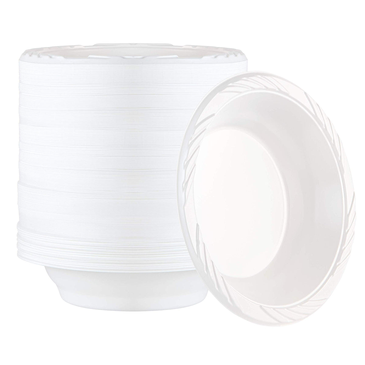 100 Count Disposable 12 ounce White Plastic Soup Bowls