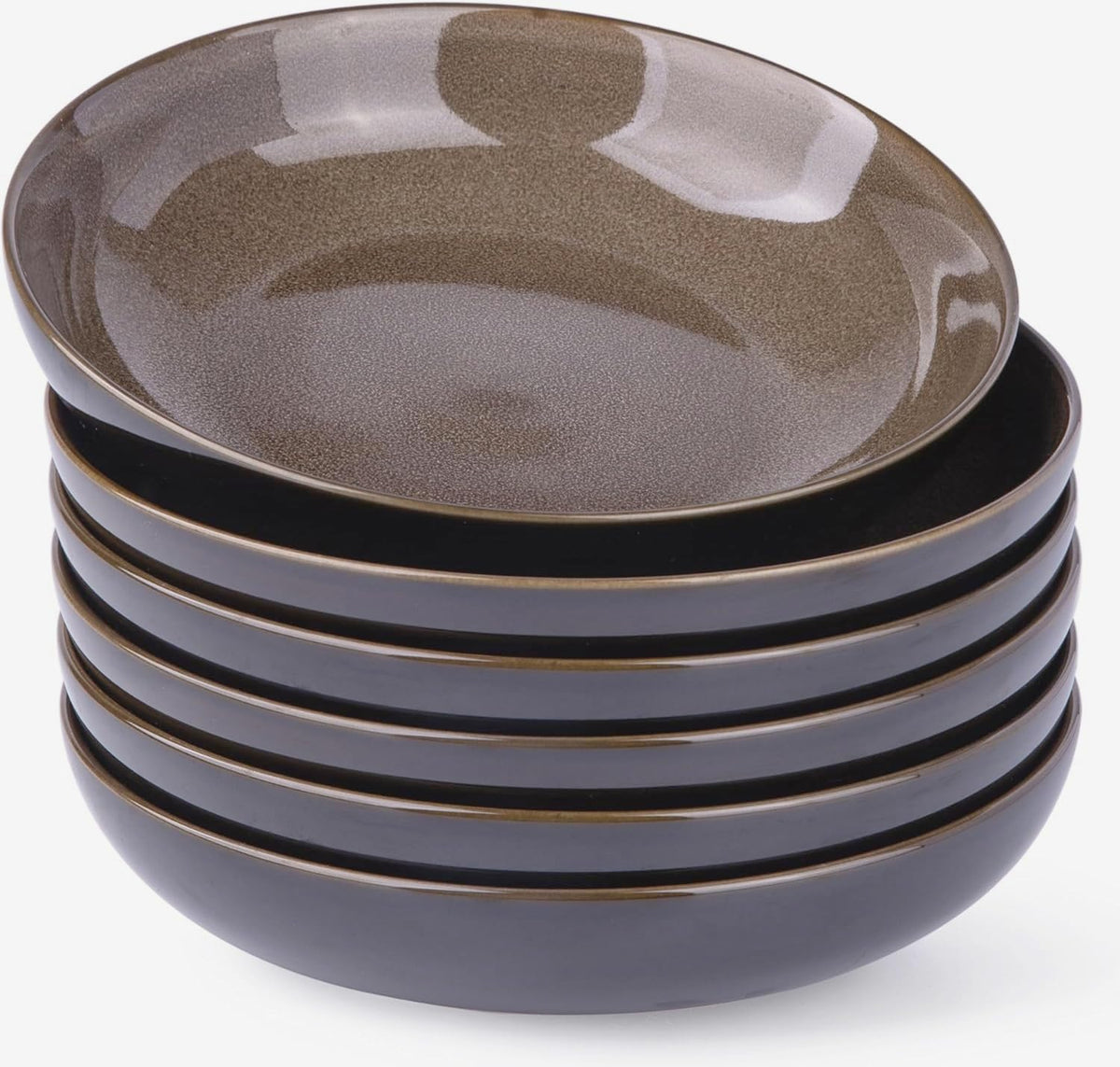 LERATIO 9.0" Ceramic Pasta Bowls Set of 4,38oz Large Stoneware Bowls Set