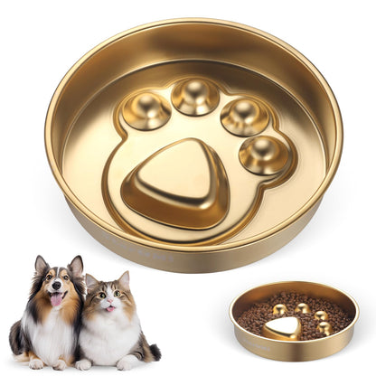 Stainless Steel Slow Feeder Dog Bowls – Non-Slip Metal Dog Bowl for Large & Medium Breeds, Puppy Puzzle Feeder – 2 Cup Capacity for Small to Big Pets – Durable Slow Feed Dog & Cat Food Dish