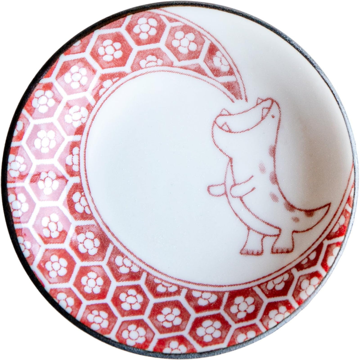 Awasaka EK88-A01 Edokko Dinosaur, Good Edge Dragon Plate, Made in Japan, Diameter 9.1 x 1.8 inches (230 x 45 mm)
