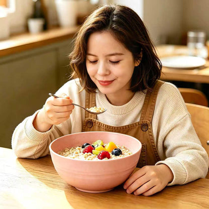 DUOLUV Unbreakable Cereal Bowls - Wheat Straw Fiber Lightweight Bowl Sets 4 - Dishwasher & Microwave Safe - for,Rice,Soup Bowls (24 OZ)