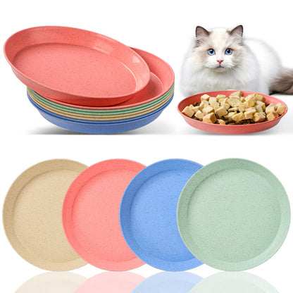 8 Pieces Cat Food Bowl Set, 6 inch Wide Shallow Cat Bowl for Relief Whisker Fatigue,Small Flat Cats Dish, Shallow Pet Feeding Dish or Plate for Kittens and Small Dogs