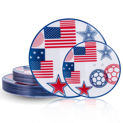 I00000 102 Pcs Silver Plastic Plates, Premium Silver Disposable Plates