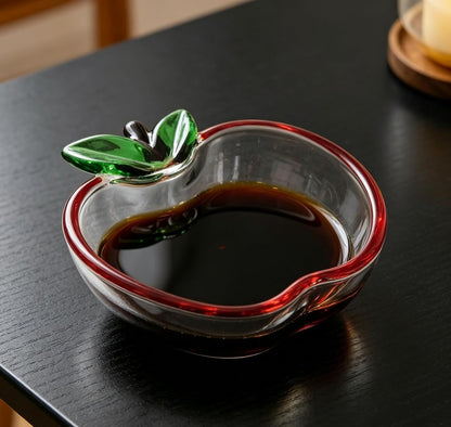 Apple Shaped Glass Sauce Dishes, Small Glass Bowls for Dipping, Dessert, Snacks, Condiments, Cute Glassware for Home Kitchen, Party, Dinner (1)