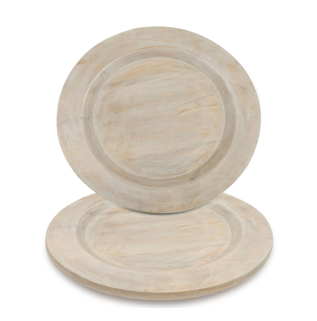 Alpha Living Home Wood Charger Plates, 11 in, Set of 4, Natural