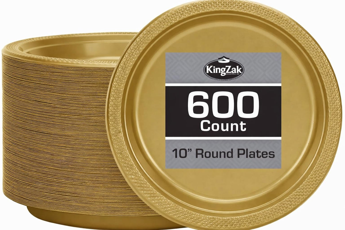 Silver Solid Color Premium Heavy Weight Plastic Dinner Plate (9") 50 Count - Premium Plastic, Elegant & Durable, Perfect for Events