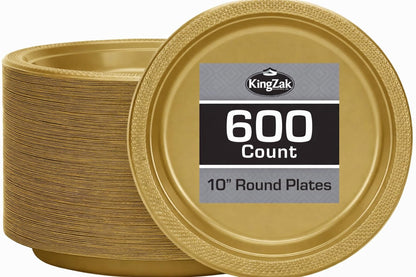 Silver Solid Color Premium Heavy Weight Plastic Dinner Plate (9") 50 Count - Premium Plastic, Elegant & Durable, Perfect for Events