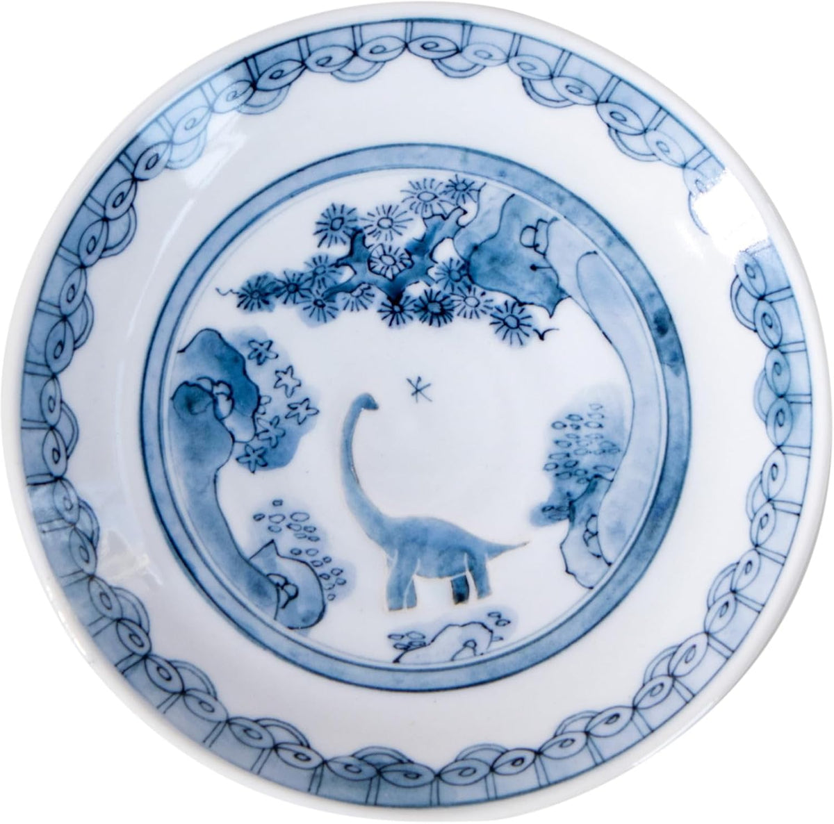 Awasaka EK88-A01 Edokko Dinosaur, Good Edge Dragon Plate, Made in Japan, Diameter 9.1 x 1.8 inches (230 x 45 mm)
