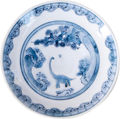 Awasaka EK88-A01 Edokko Dinosaur, Good Edge Dragon Plate, Made in Japan, Diameter 9.1 x 1.8 inches (230 x 45 mm)