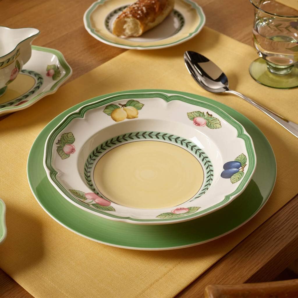 Villeroy & Boch French Garden Fleurence Rim Soup, 9 in, Premium Porcelain, White/Multicolored