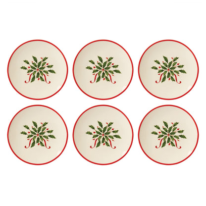 Lenox 883431 Holiday Place Setting Bowl, Red & Green, Christmas Dinnerware