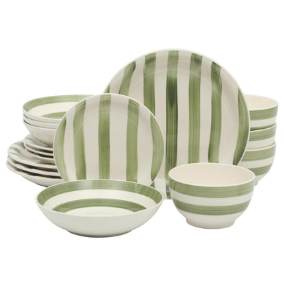 Gibson Home Cloudlight 12 Piece Plates and Bowls Dishes Brown and White - Decorated Porcelain Ceramic Dinnerware Set - Service for 4