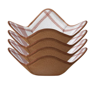 Aticca Microwave Bowl Cozy Holders, Heat Proof, Beige Multicolor 4-Pack
