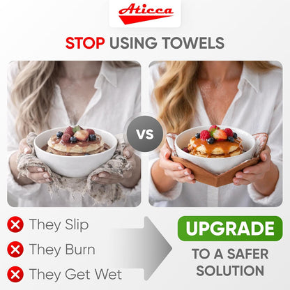 Aticca Microwave Bowl Cozy Holders, Heat Proof, Beige Multicolor 4-Pack