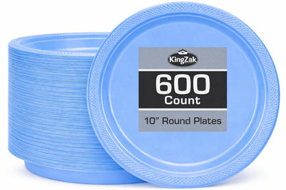 Silver Solid Color Premium Heavy Weight Plastic Dinner Plate (9") 50 Count - Premium Plastic, Elegant & Durable, Perfect for Events